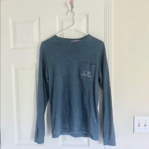 Vineyard Vines Dusty Blue Logo Long Sleeve